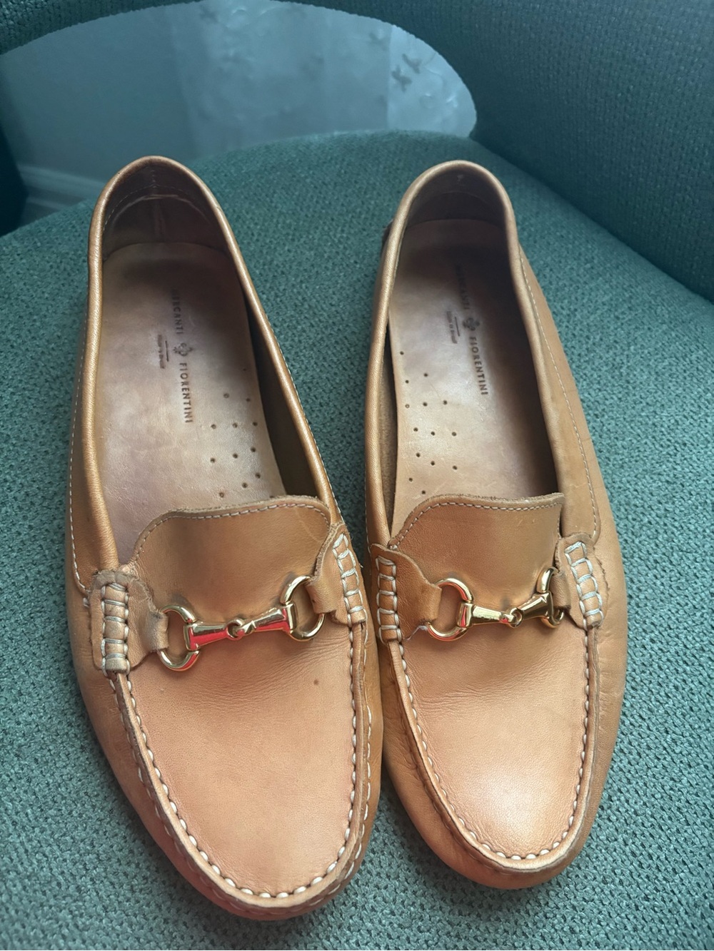 Mercanti Fiorentini Tan Leather Horsebit Loafers